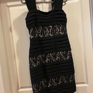 Black and tan size 14 formal dress